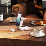 Alogic Matrix Ultimate 3-in-1 Langaton laturi med Powerbank MagSafe Valkoinen