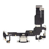 Latausliitin ja joustokaapeli iPhone 15 Plussaan - Musta