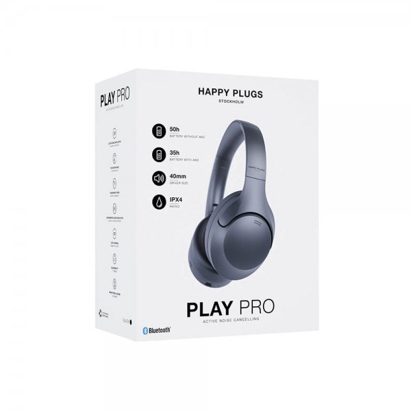 Happy Plugs Langattomat Kuulokkeet Play Pro ANC Over-Ear Musta