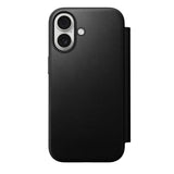 Nomad iPhone 17 -kotelo Modern Leather Folio, musta