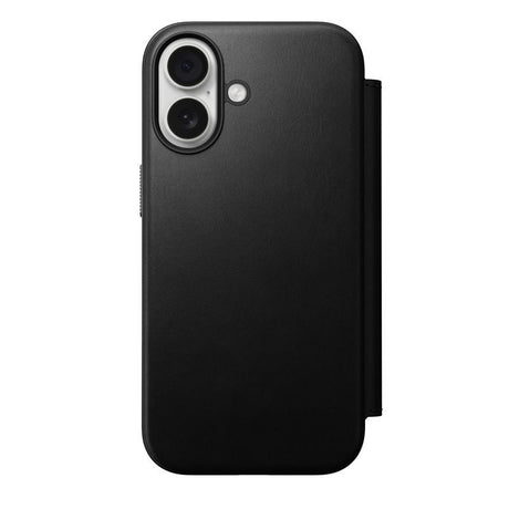 Nomad iPhone 17 -kotelo Modern Leather Folio, musta
