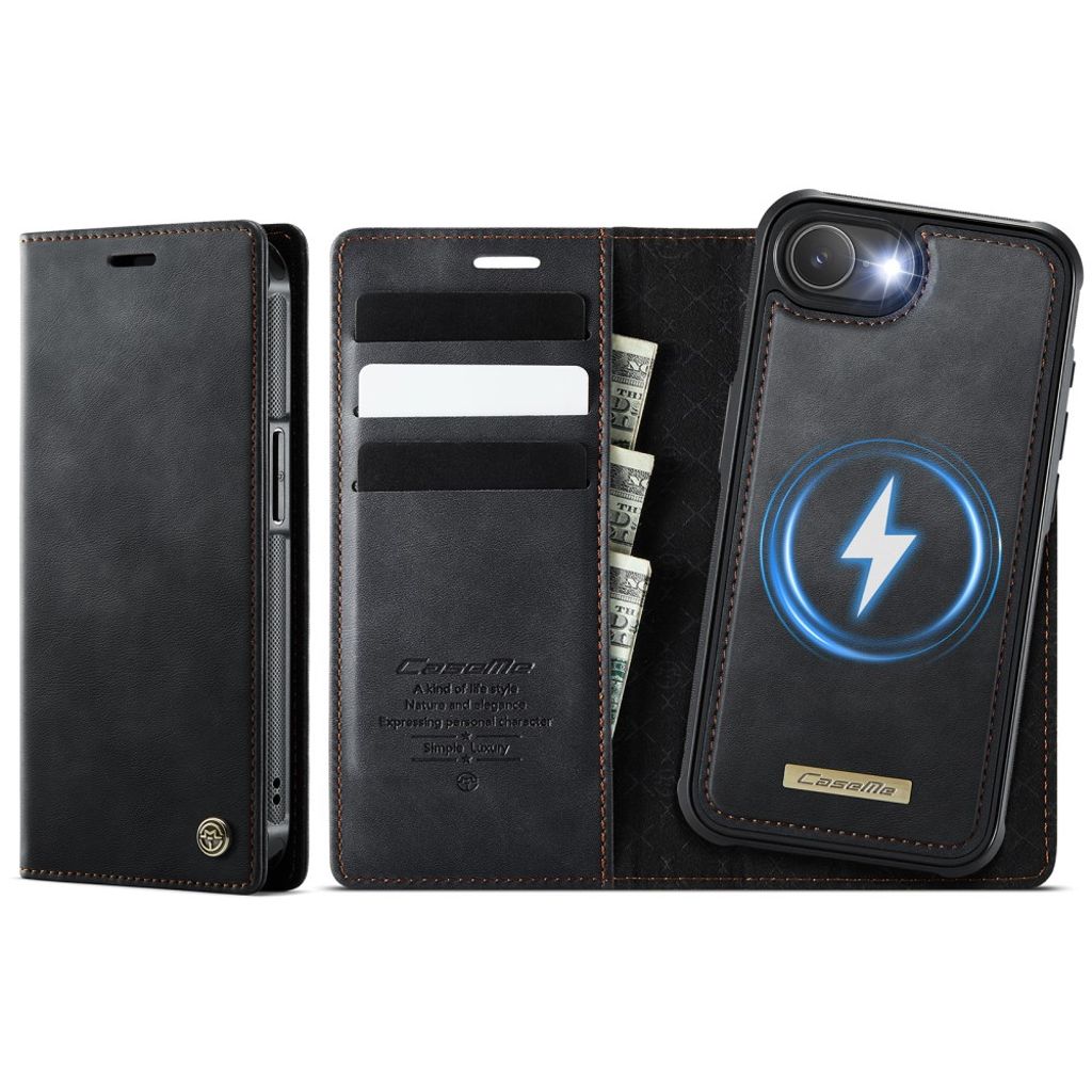 CaseMe iPhone 16e/iPhone 17e Kotelo C49 Series Musta