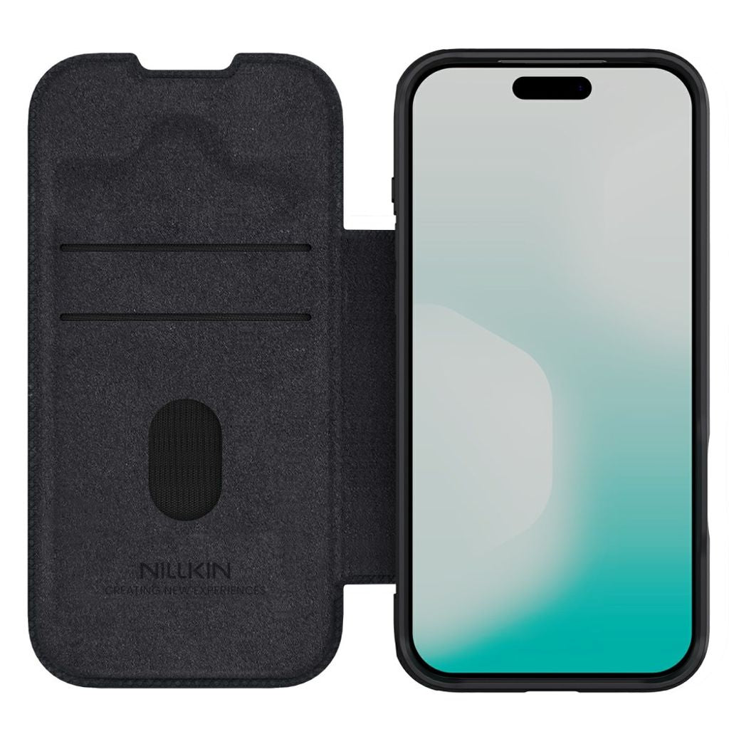 Nillkin iPhone 17 Pro/iPhone 18 Pro Kotelo Qin Pro Musta