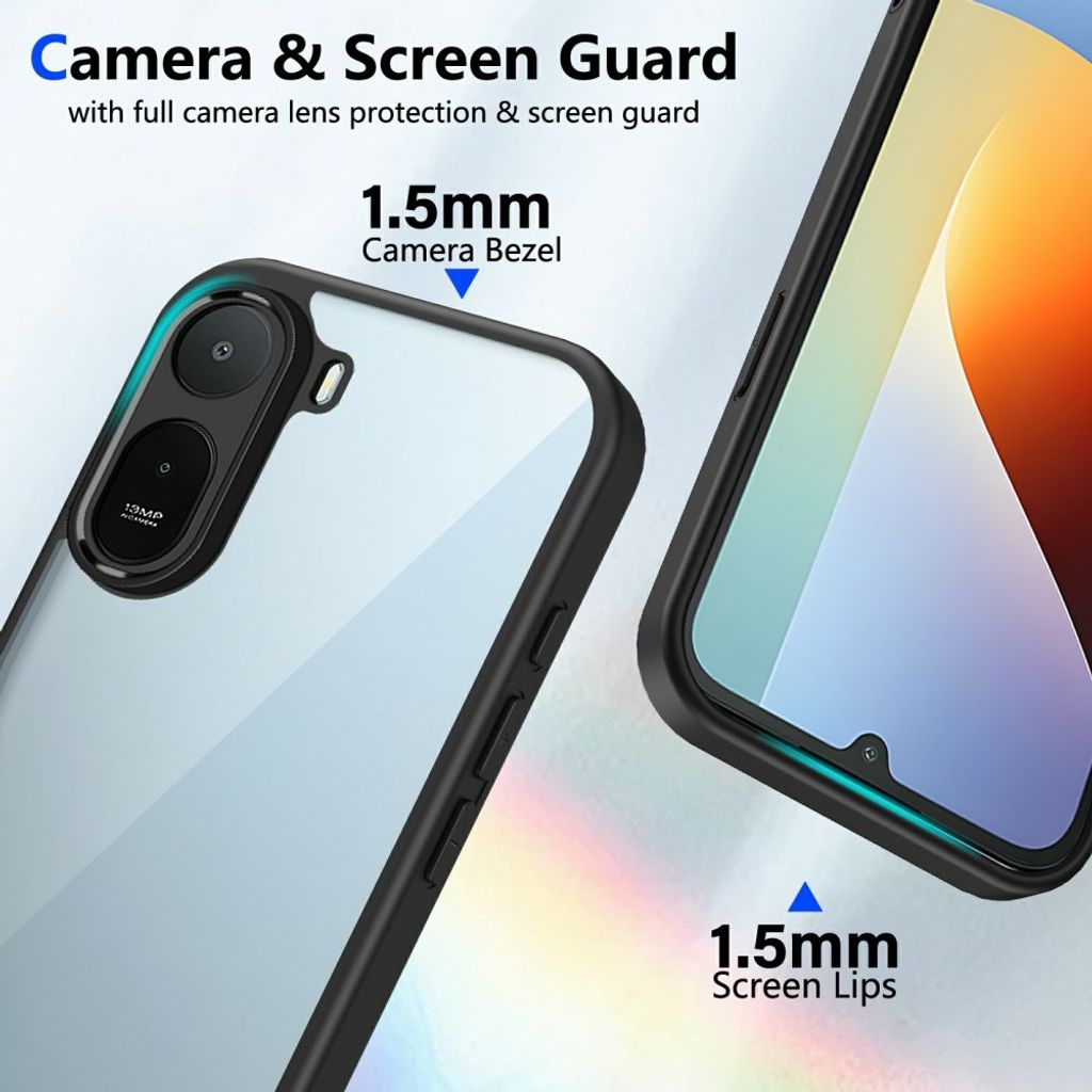 Xiaomi Redmi A7 Pro Kuori Kirkas Takaosa Musta