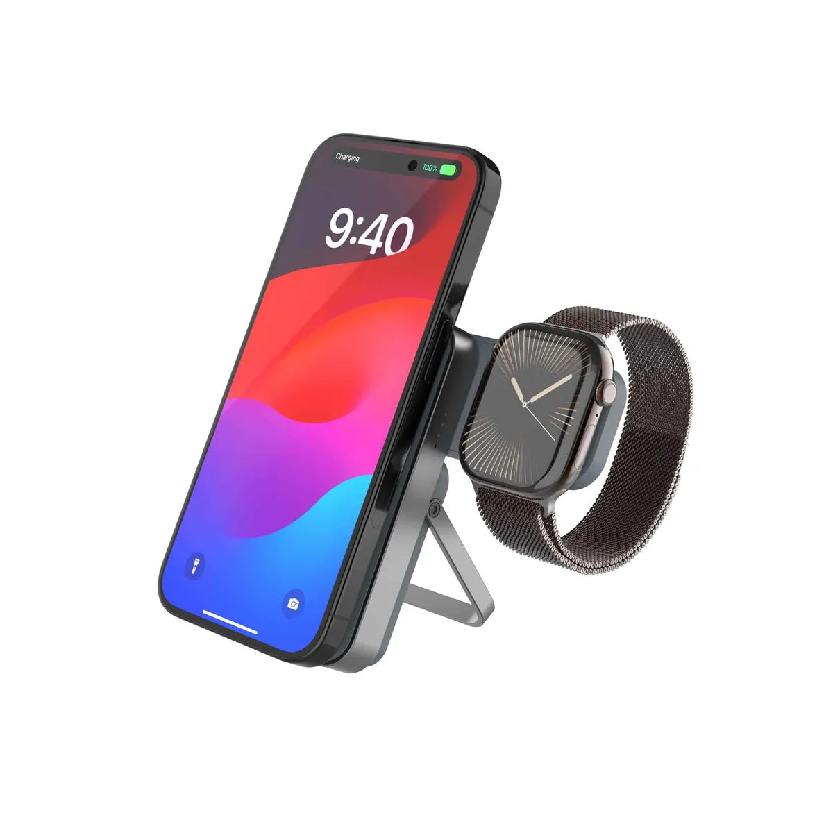 Fixed MagZen 5 Stand Powerbank med Apple Watch-lataus 5000 mAh Qi2 20W