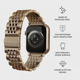 Burga Apple Watch 38/40/41/42mm Metalliranneke Kulta