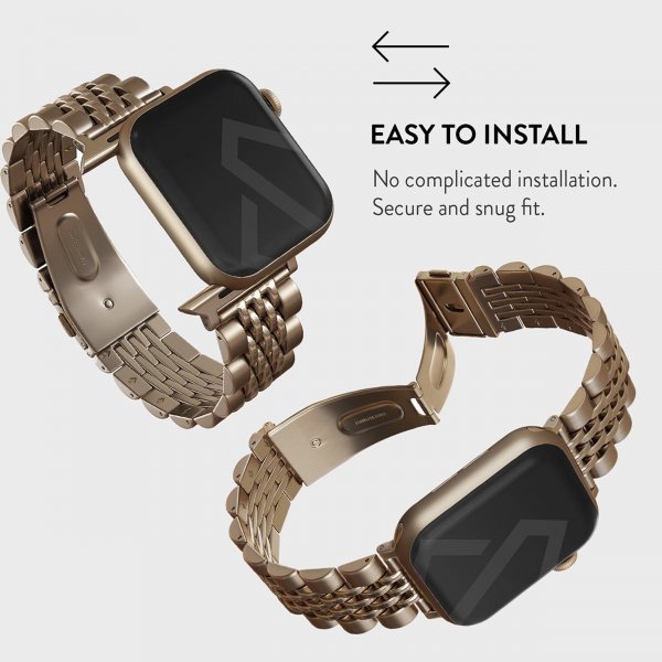 Burga Apple Watch 44/45/46mm/Ultra 49mm ranneke, metalli, kulta
