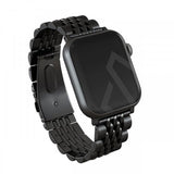 Burga Apple Watch 38/40/41/42mm Metalliranneke Musta