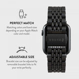 Burga Apple Watch 44/45/46mm/Ultra 49mm Ranneke Metalli Musta