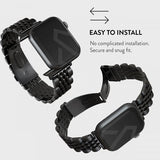 Burga Apple Watch 44/45/46mm/Ultra 49mm Ranneke Metalli Musta
