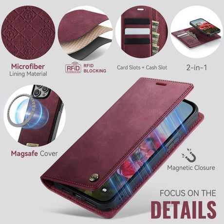 CaseMe iPhone 13 Pro Kotelo C49 Series Punainen
