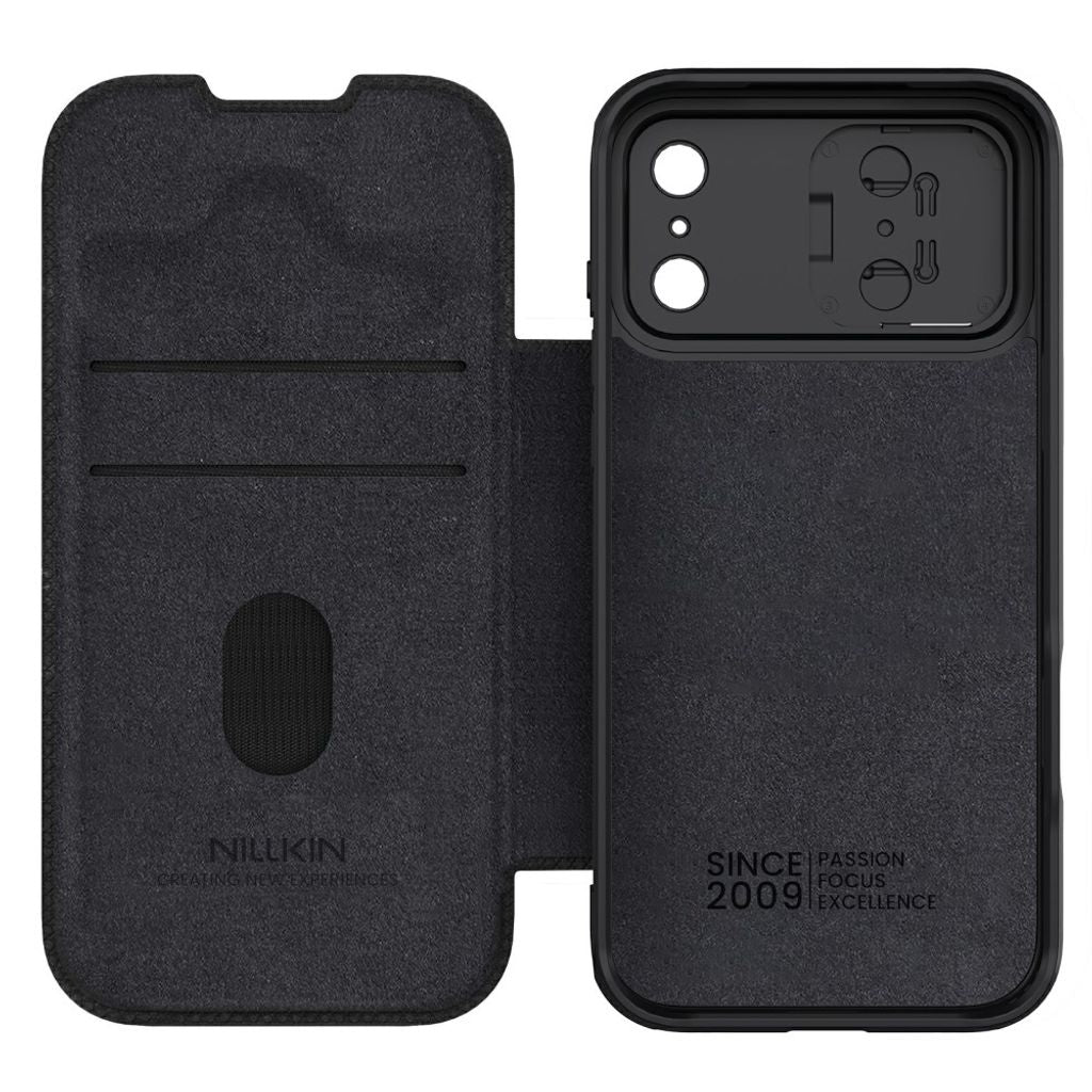 Nillkin iPhone 17 Pro/iPhone 18 Pro Kotelo Qin Pro Musta