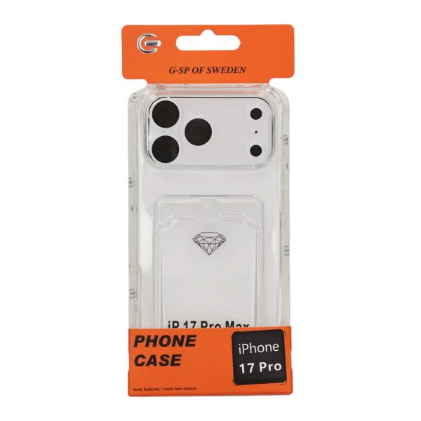 iPhone 17 Pro Läpinäkyvä kuori korttitelineellä