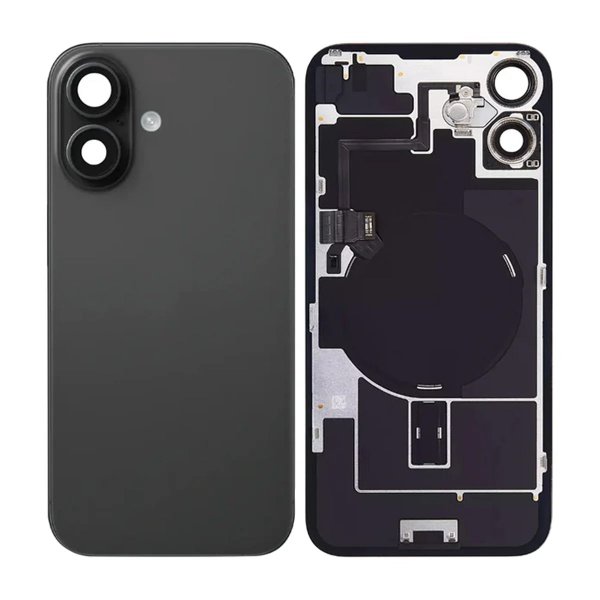 iPhone 16 Plus Takalasi pikkukomponenteilla – Musta