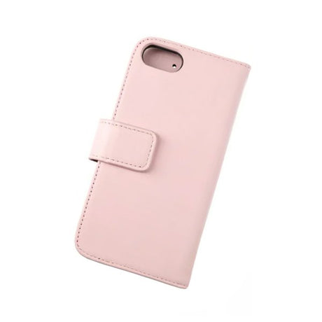 Rvelon iPhone 7/8/SE Suojakotelo, aitoa nahkaa, korttipaikka, vaaleanpunainen
