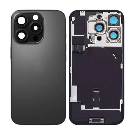 iPhone 16 Pro Max -takalasi pienten osien kanssa - Musta titaani