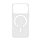 iPhone 17 Pro Max -kuori, kamerareunus, MagSafe, valkoinen, läpinäkyvä