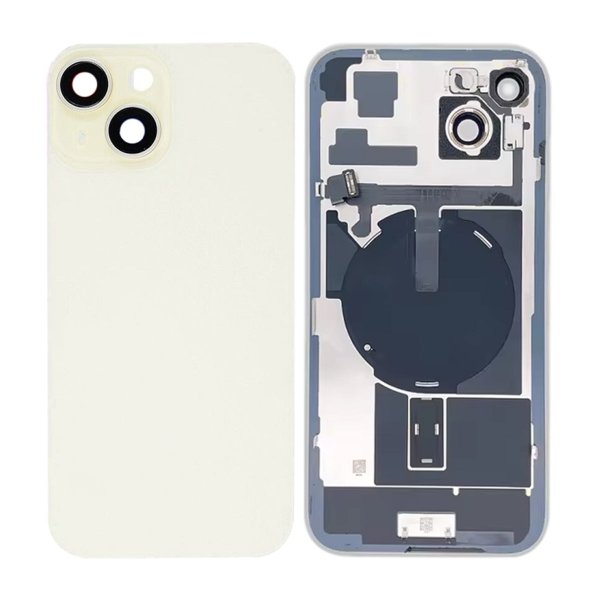 iPhone 15 Plus Takaosa Lasi pienosilla - Keltainen