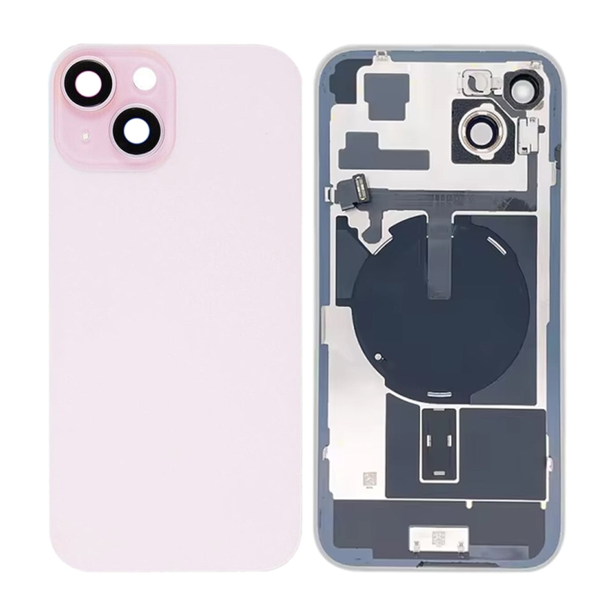 iPhone 15 Plus -mallin takalasi pienosineen – Vaaleanpunainen