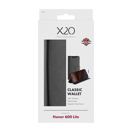 X2O Honor 600 Lite Kotelo Classic Wallet Musta