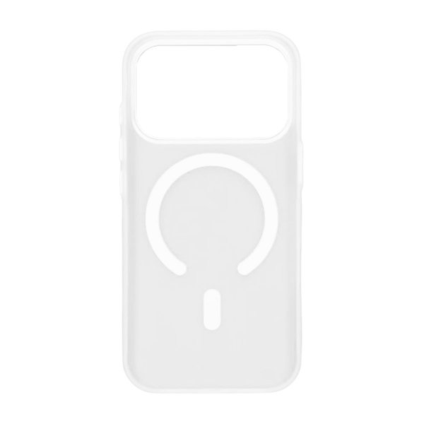 iPhone 17 Pro Max -kuori, kamerareunus, MagSafe, valkoinen, läpinäkyvä