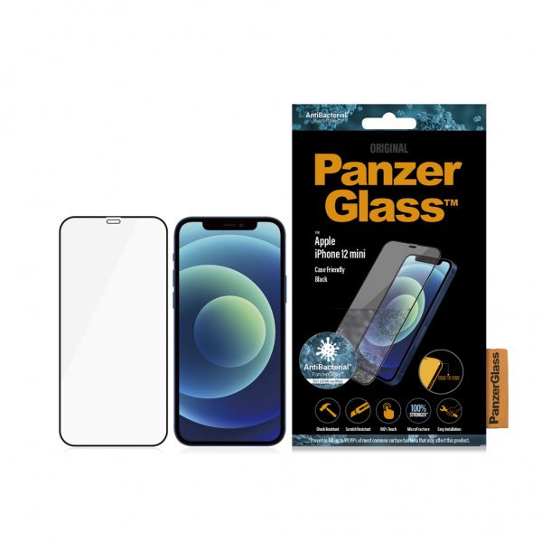 PanzerGlass iPhone 12 Mini näytönsuoja reuna-reunaan Case Friendly