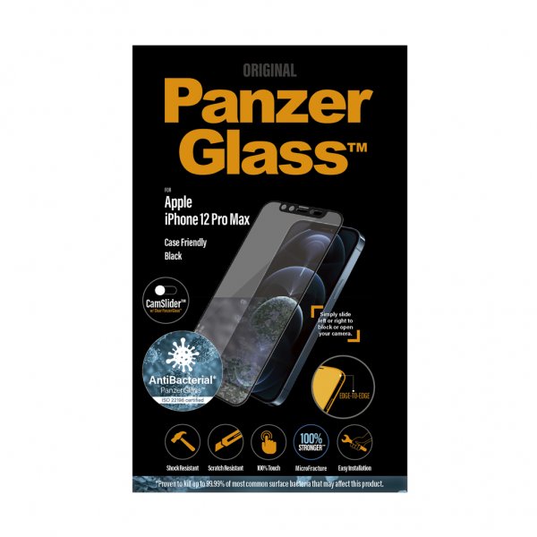 PanzerGlass iPhone 12 Pro Max -näytönsuoja Edge-to-Edge Camslider