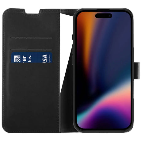 X2O iPhone 16 Kotelo Classic Wallet Musta