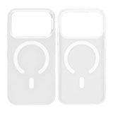 iPhone 17 Pro Max -kuori, kamerareunus, MagSafe, valkoinen, läpinäkyvä