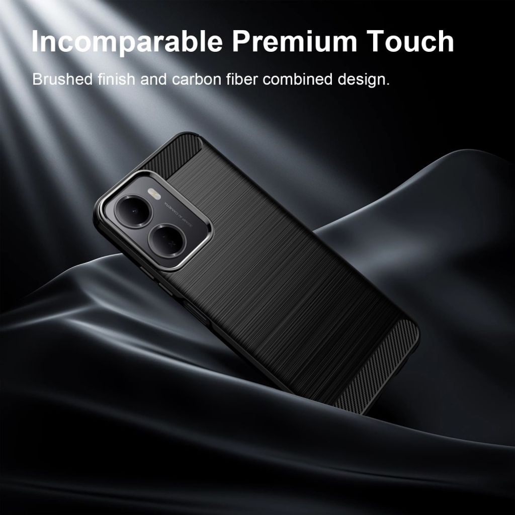 Xiaomi Redmi A7 Pro Kuori Harjattu Hiilikalvotekstuuri Musta