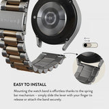 Burga Samsung Galaxy Watch 20mm Ranneke Metalli Hopea Kulta