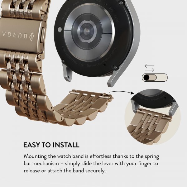 Burga Samsung Galaxy Watch 22mm Metalliranneke Kulta
