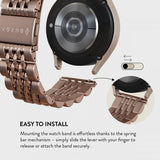 Burga Samsung Galaxy Watch 22mm Ranneke Metalli Ruusukulta