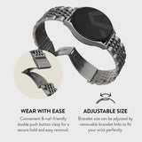 Burga Samsung Galaxy Watch 20 mm ranneke, metalli, hopea