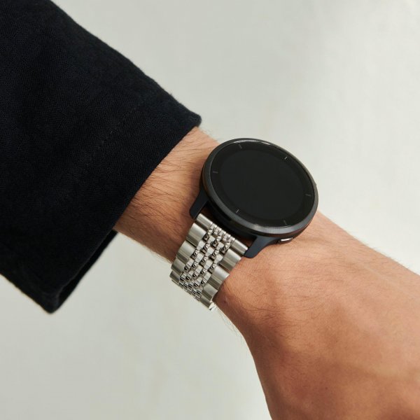Burga Samsung Galaxy Watch 20 mm ranneke, metalli, hopea