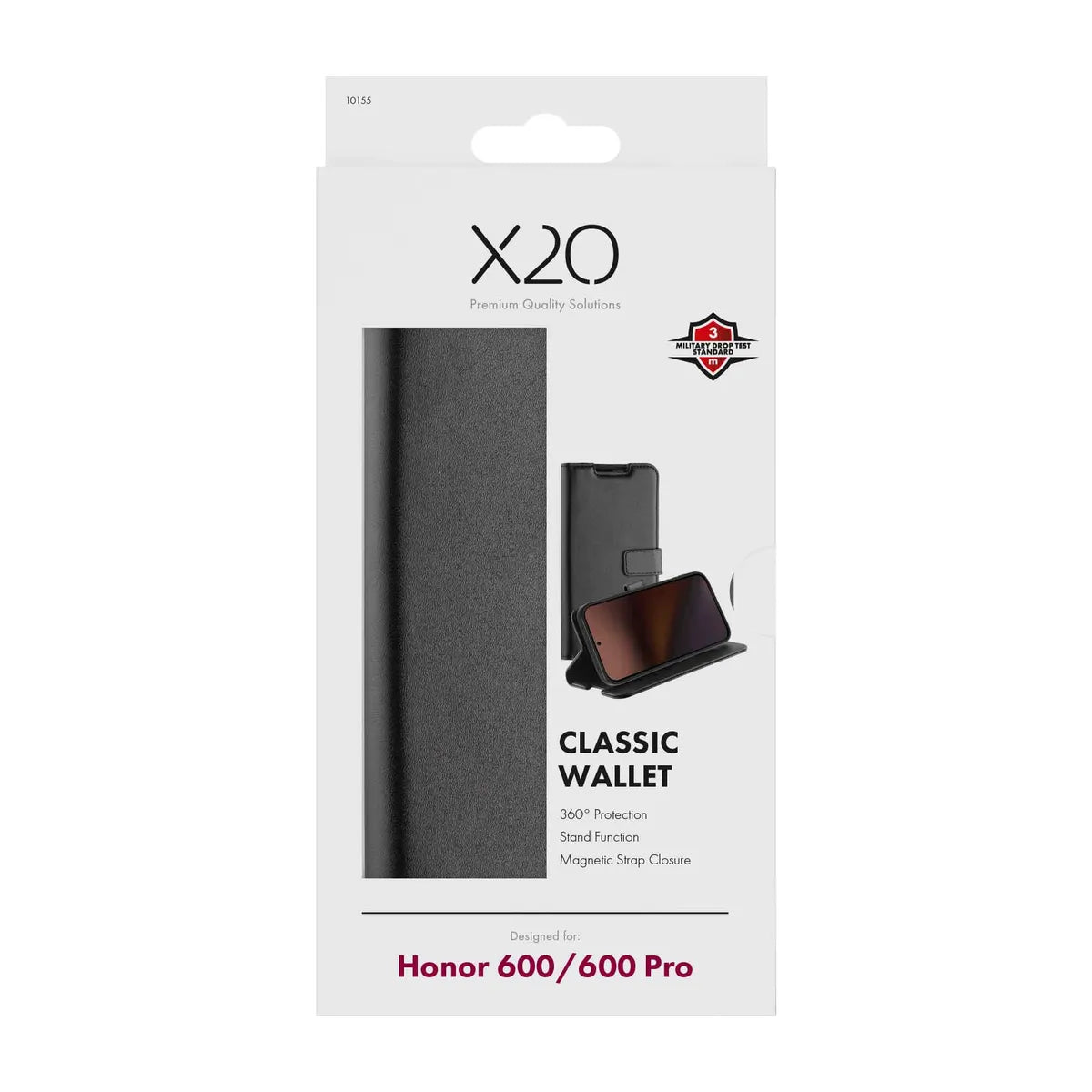 X2O Honor 600 Kotelo Classic Wallet Musta