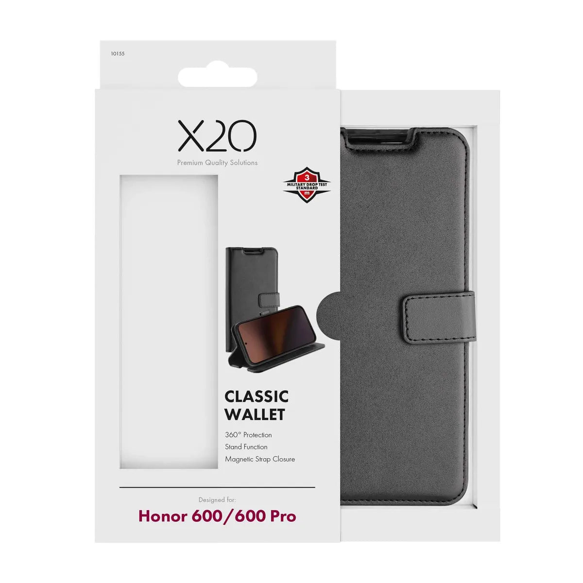 X2O Honor 600 Kotelo Classic Wallet Musta