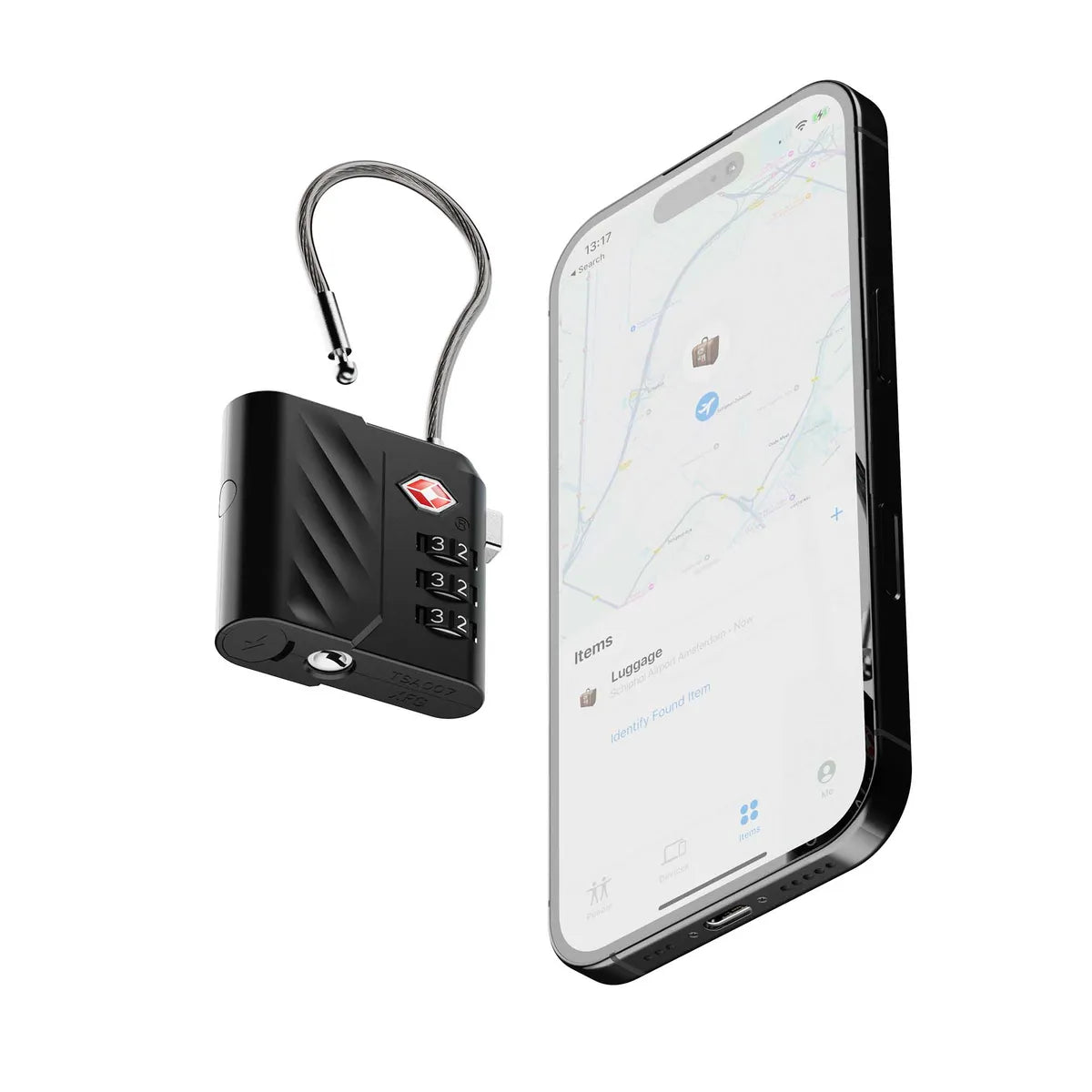 Xtorm Smart Tracker TSA Lock Tag iOS & Android Musta