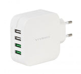 Vivanco Laturi 4xUSB-A 4,8A (2,4A/1A) 24W Valkoinen