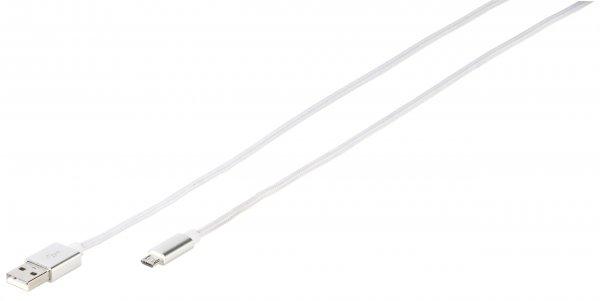 Vivanco-kaapeli Longlife Braided Micro-USB 1.5m Valkoinen