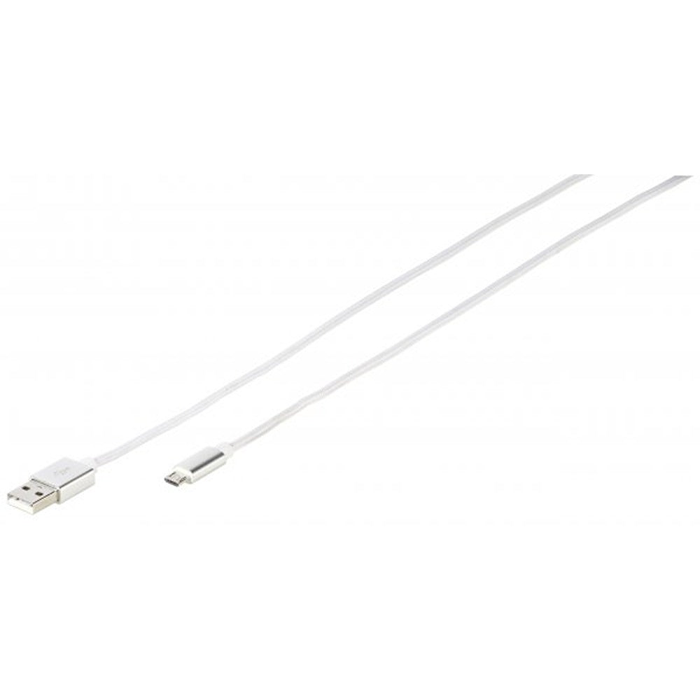 Vivanco-kaapeli Longlife Braided Micro-USB 1.5m Valkoinen