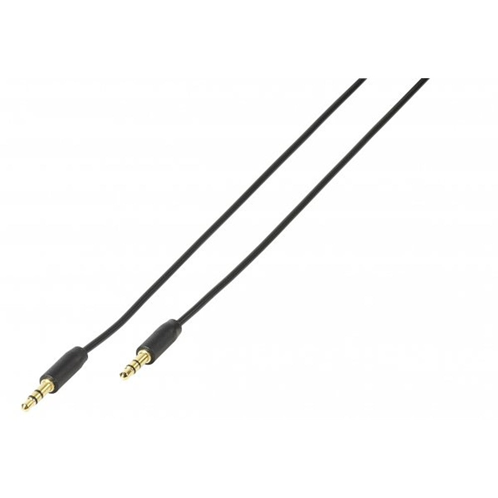 Vivanco Litteä Äänikaapeli 3.5mm uros/uros 1m