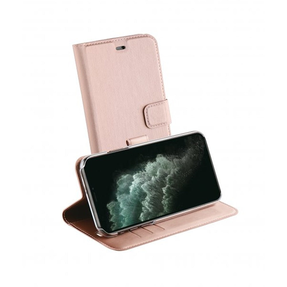Vivanco iPhone 11 Pro Max -kotelo, Classic Wallet, ruusukulta