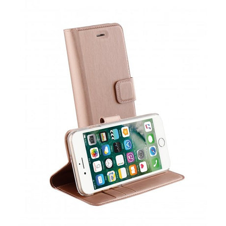 Vivanco iPhone 6/6S/7/8/SE Classic Wallet -kotelo, ruusukulta