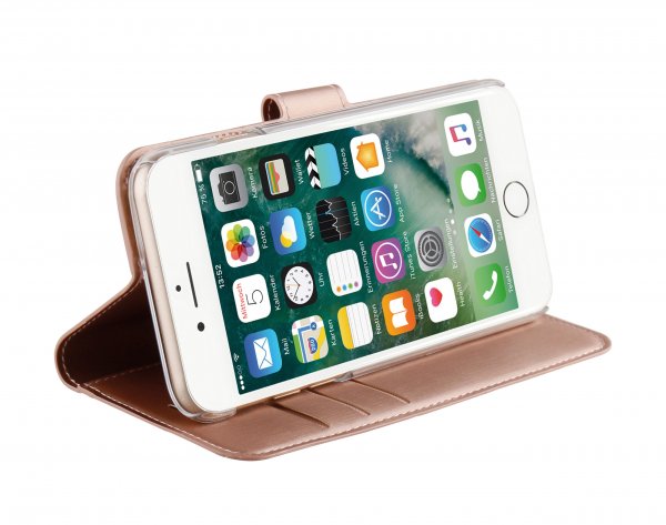 Vivanco iPhone 6/6S/7/8/SE Classic Wallet -kotelo, ruusukulta