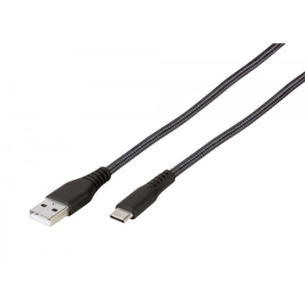 Vivanco Kaapeli Longlife Punottu USB-A/USB-C 2.5m Musta