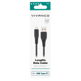 Vivanco Kaapeli Longlife Punottu USB-A/USB-C 2.5m Musta