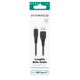 Vivanco Longlife Braided -kaapeli USB-A/USB-C 1,5 m musta