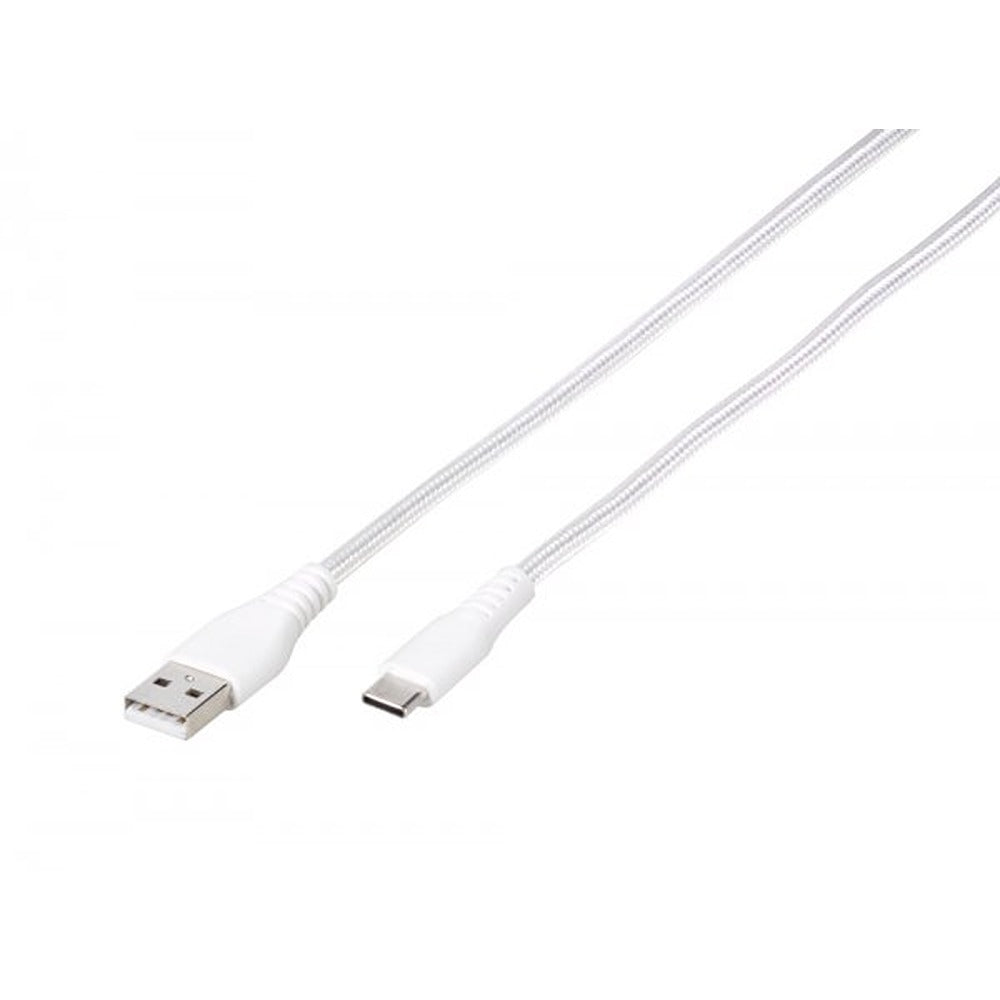 Vivanco Kabel Longlife Braided USB-A/USB-C 1.5m Valkoinen