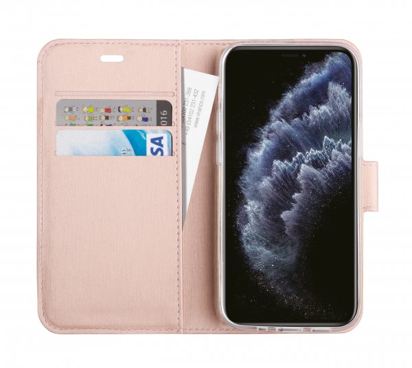 Vivanco iPhone 12 Pro Max suojakotelo Classic Wallet ruusukulta